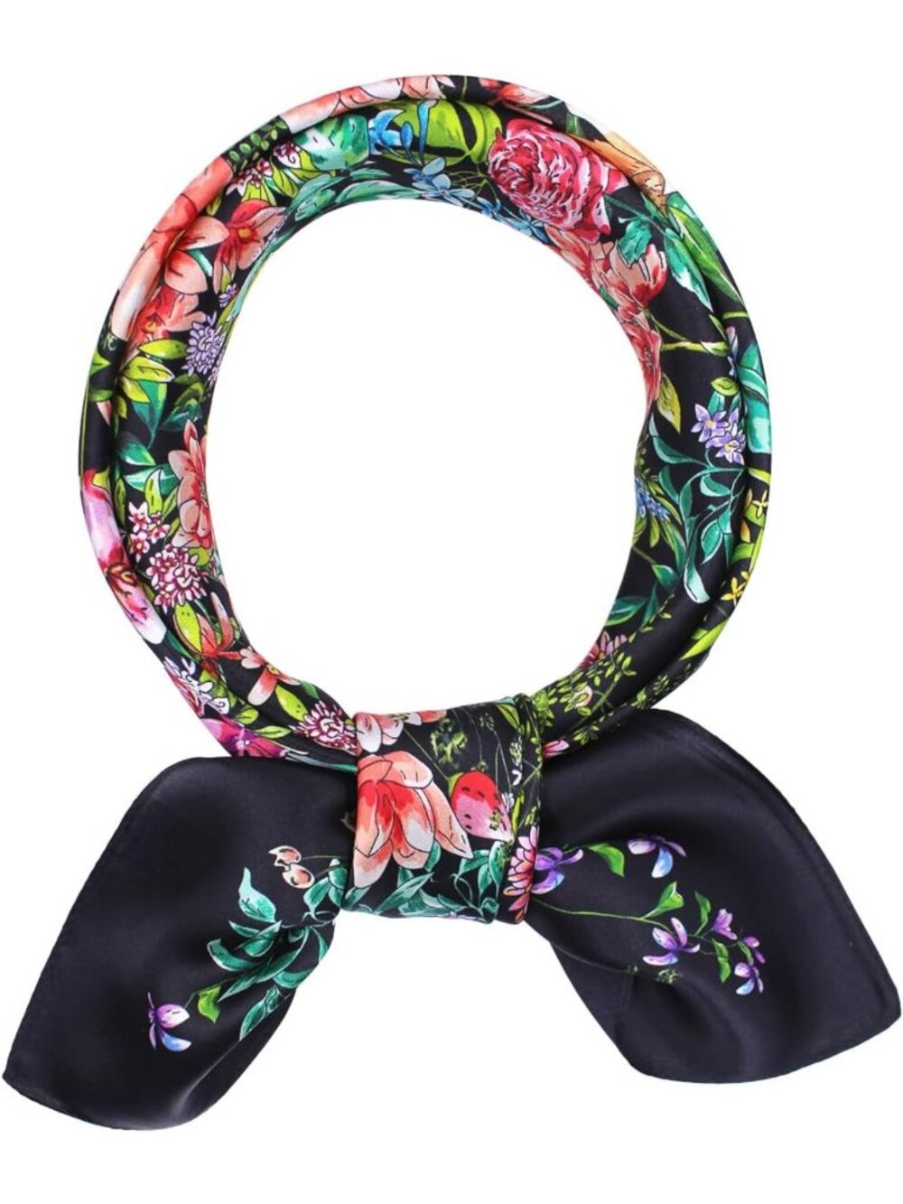 100% Silk Square Scarf - 25.6” Neckerchief for Women & Men, Hair Accessory